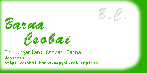 barna csobai business card